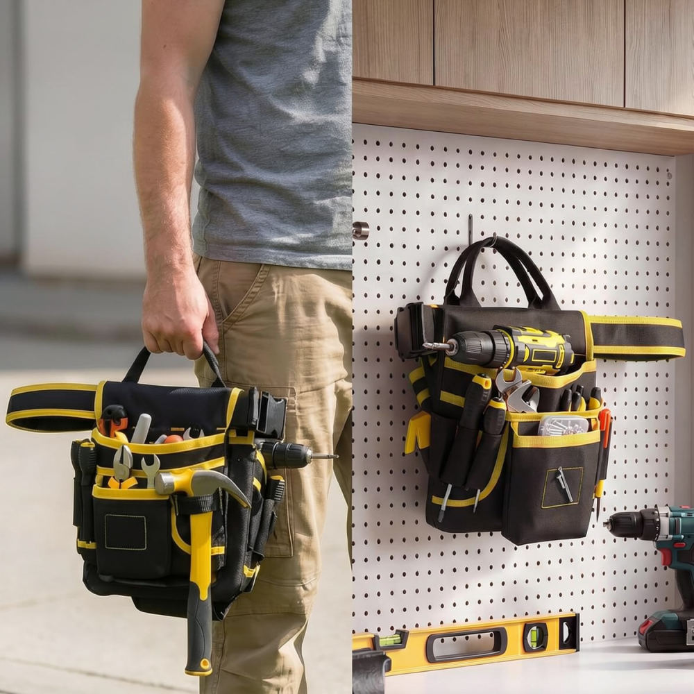 Heavy Equipment Electrician - Robuste Werkzeugtasche mit mehreren Fächern, Elektriker-Hüfttasche,